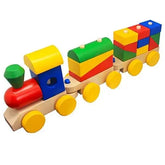 wooden Shapes Puzzle Train Set - red box